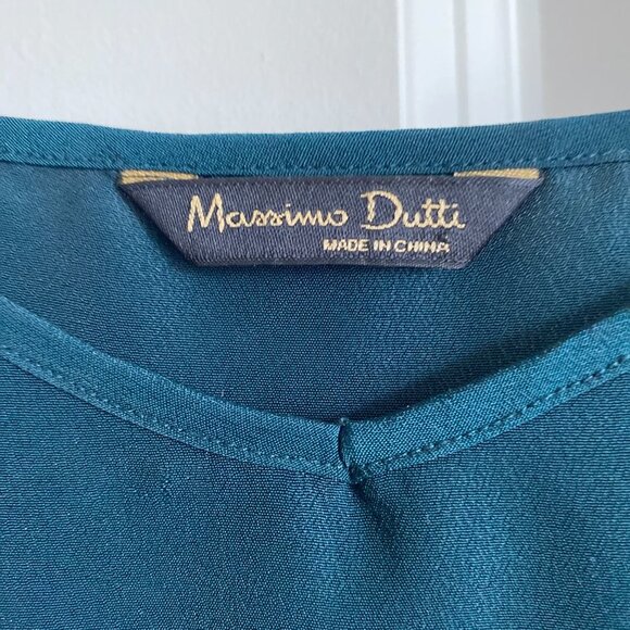 MASSIMO DUTTI CAMISOLE TOP HUNTER GREEN COLOUR ADJUSTABLE STRAPS SIZE 4 - Picture 2 of 3